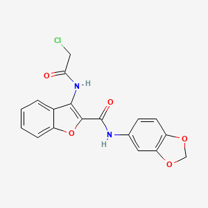 N-(benzo[d][1,3]dioxol-5-yl)-3-(2-chloroacetamido)benzofuran-2-carboxamide