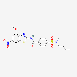 4-[butyl(methyl)sulfamoyl]-N-(4-methoxy-6-nitro-1,3-benzothiazol-2-yl)benzamide