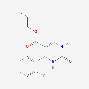 molecular formula C16H19ClN2O3 B2776824 丙酸丙酯 4-(2-氯苯基)-1,6-二甲基-2-氧代-1,2,3,4-四氢嘧啶-5-羧酸酯 CAS No. 313967-79-2