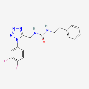 molecular formula C17H16F2N6O B2776828 1-((1-(3,4-difluorophenyl)-1H-tetrazol-5-yl)methyl)-3-phenethylurea CAS No. 941875-90-7