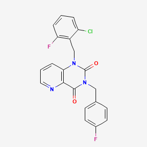 molecular formula C21H14ClF2N3O2 B2776834 1-(2-chloro-6-fluorobenzyl)-3-(4-fluorobenzyl)pyrido[3,2-d]pyrimidine-2,4(1H,3H)-dione CAS No. 921870-79-3