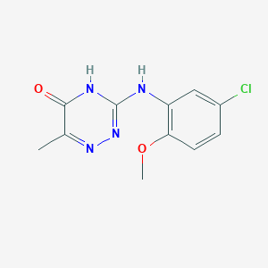 molecular formula C11H11ClN4O2 B2776844 3-((5-chloro-2-methoxyphenyl)amino)-6-methyl-1,2,4-triazin-5(4H)-one CAS No. 685853-12-7