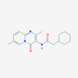 molecular formula C18H23N3O2 B2776846 2-cyclohexyl-N-(2,7-dimethyl-4-oxo-4H-pyrido[1,2-a]pyrimidin-3-yl)acetamide CAS No. 1021089-34-8