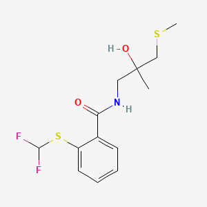 molecular formula C13H17F2NO2S2 B2776847 2-((difluoromethyl)thio)-N-(2-hydroxy-2-methyl-3-(methylthio)propyl)benzamide CAS No. 1795420-32-4