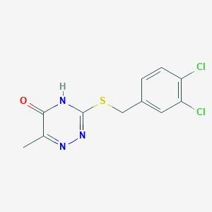 molecular formula C11H9Cl2N3OS B2776852 1,2,4-三嗪-5(4H)-酮, 3-[[(3,4-二氯苯基)甲基]硫]-6-甲基- CAS No. 676641-46-6