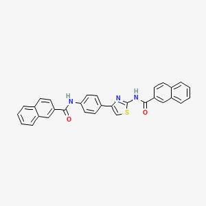 molecular formula C31H21N3O2S B2776855 N-[4-[2-(萘-2-甲酰氨基)-1,3-噻唑-4-基]苯基]萘-2-甲酰胺 CAS No. 325986-50-3