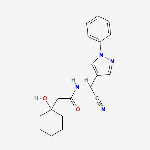 molecular formula C19H22N4O2 B2776867 N-[cyano(1-phenyl-1H-pyrazol-4-yl)methyl]-2-(1-hydroxycyclohexyl)acetamide CAS No. 1797863-64-9