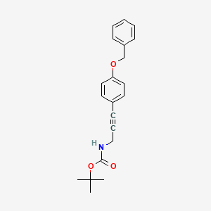 molecular formula C21H23NO3 B2776869 叔丁基 N-{3-[4-(苄氧)苯基]丙-2-炔-1-基}氨基甲酸酯 CAS No. 1315365-40-2