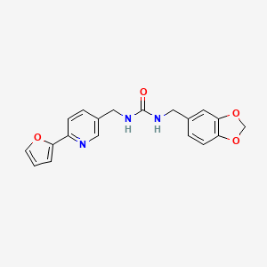 molecular formula C19H17N3O4 B2776870 1-(Benzo[d][1,3]dioxol-5-ylmethyl)-3-((6-(furan-2-yl)pyridin-3-yl)methyl)urea CAS No. 2034314-67-3