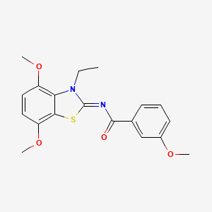 molecular formula C19H20N2O4S B2776885 N-(3-乙基-4,7-二甲氧基-1,3-苯并噻唑-2-基亚甲基)-3-甲氧基苯甲酰胺 CAS No. 868369-16-8