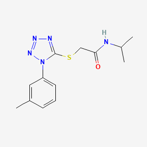 molecular formula C13H17N5OS B2776902 2-[1-(3-methylphenyl)tetrazol-5-yl]sulfanyl-N-propan-2-ylacetamide CAS No. 874467-83-1