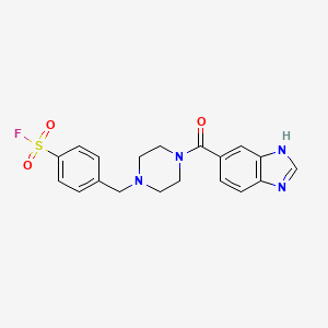 molecular formula C19H19FN4O3S B2776908 4-[[4-(3H-Benzimidazole-5-carbonyl)piperazin-1-yl]methyl]benzenesulfonyl fluoride CAS No. 2224400-95-5
