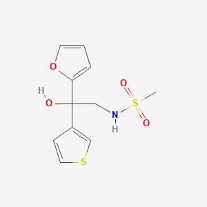 N-(2-(furan-2-yl)-2-hydroxy-2-(thiophen-3-yl)ethyl)methanesulfonamide
