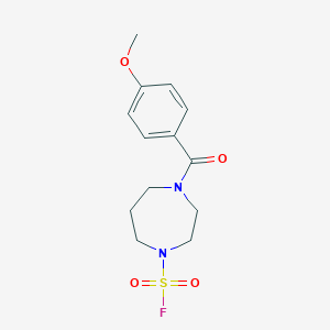 molecular formula C13H17FN2O4S B2776946 4-(4-Methoxybenzoyl)-1,4-diazepane-1-sulfonyl fluoride CAS No. 2411238-92-9