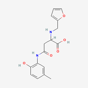 molecular formula C16H18N2O5 B2776948 2-((呋喃-2-基甲基)氨基)-4-((2-羟基-5-甲基苯基)氨基)-4-氧代丁酸 CAS No. 1047682-40-5