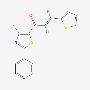 (2E)-1-(4-methyl-2-phenyl-1,3-thiazol-5-yl)-3-(thiophen-2-yl)prop-2-en-1-one