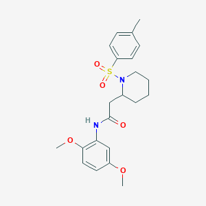 molecular formula C22H28N2O5S B2776959 N-(2,5-二甲氧基苯基)-2-(1-对甲苯磺酰哌啶-2-基)乙酰胺 CAS No. 941990-07-4