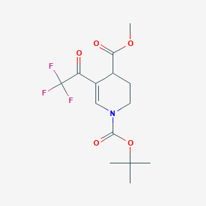 molecular formula C14H18F3NO5 B2776961 1-Tert-butyl 4-methyl 5-(trifluoroacetyl)-1,2,3,4-tetrahydropyridine-1,4-dicarboxylate CAS No. 2230804-35-8