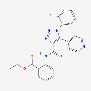 ethyl 2-(1-(2-fluorophenyl)-5-(pyridin-4-yl)-1H-1,2,3-triazole-4-carboxamido)benzoate
