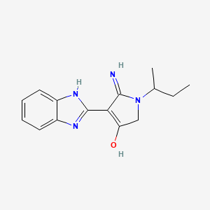 molecular formula C15H18N4O B2776977 5-amino-4-(1H-benzimidazol-2-yl)-1-sec-butyl-2H-pyrrol-3-one CAS No. 213251-08-2
