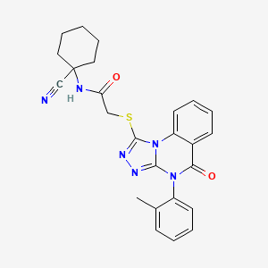 B2777004 N-(1-cyanocyclohexyl)-2-[[4-(2-methylphenyl)-5-oxo-[1,2,4]triazolo[4,3-a]quinazolin-1-yl]sulfanyl]acetamide CAS No. 854043-20-2