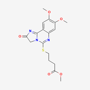 B2777009 Methyl 4-[(8,9-dimethoxy-2-oxo-2,3-dihydroimidazo[1,2-c]quinazolin-5-yl)sulfanyl]butanoate CAS No. 672949-43-8