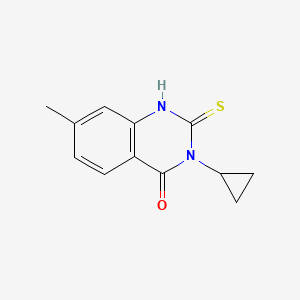 molecular formula C12H12N2OS B2777023 3-Cyclopropyl-7-methyl-2-sulfanylidene-1H-quinazolin-4-one CAS No. 2309797-21-3