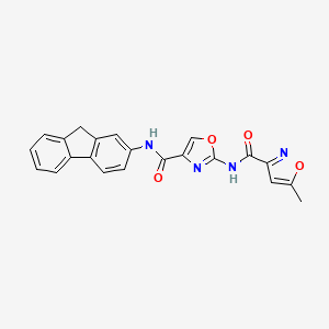 molecular formula C22H16N4O4 B2777025 N-(4-((9H-fluoren-2-yl)carbamoyl)oxazol-2-yl)-5-methylisoxazole-3-carboxamide CAS No. 1428352-26-4
