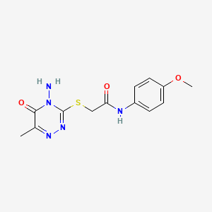 2-[(4-amino-6-methyl-5-oxo-4,5-dihydro-1,2,4-triazin-3-yl)sulfanyl]-N-(4-methoxyphenyl)acetamide