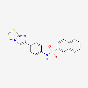 molecular formula C21H17N3O2S2 B2777033 N-(4-(2,3-dihydroimidazo[2,1-b]thiazol-6-yl)phenyl)naphthalene-2-sulfonamide CAS No. 893987-54-7
