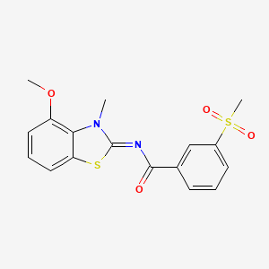 (E)-N-(4-methoxy-3-methylbenzo[d]thiazol-2(3H)-ylidene)-3-(methylsulfonyl)benzamide