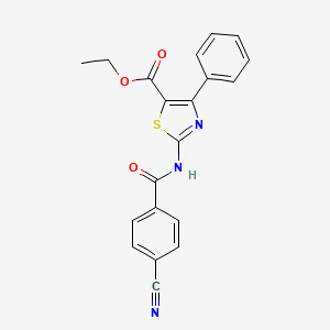 Ethyl 2-[(4-cyanobenzoyl)amino]-4-phenyl-1,3-thiazole-5-carboxylate