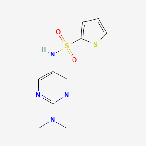 molecular formula C10H12N4O2S2 B2777045 N-(2-(二甲基氨基)嘧啶-5-基)噻吩-2-磺酰胺 CAS No. 1396675-50-5