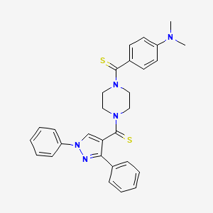 B2777050 (4-(dimethylamino)phenyl)(4-(1,3-diphenyl-1H-pyrazole-4-carbonothioyl)piperazin-1-yl)methanethione CAS No. 1019106-85-4