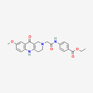 ethyl 4-(2-(8-methoxy-10-oxo-3,4-dihydrobenzo[b][1,6]naphthyridin-2(1H,5H,10H)-yl)acetamido)benzoate
