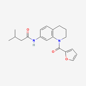 molecular formula C19H22N2O3 B2777062 N-[1-(2-furoyl)-1,2,3,4-tetrahydroquinolin-7-yl]-3-methylbutanamide CAS No. 946265-52-7