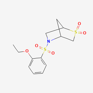 molecular formula C13H17NO5S2 B2777065 5-((2-乙氧基苯基)磺酰基)-2-硫-5-氮杂双环[2.2.1]庚烷-2,2-二氧化物 CAS No. 2034301-86-3