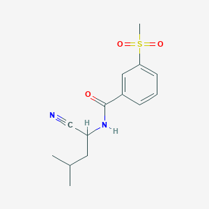 molecular formula C14H18N2O3S B2777068 N-(1-cyano-3-methylbutyl)-3-methanesulfonylbenzamide CAS No. 1311754-07-0