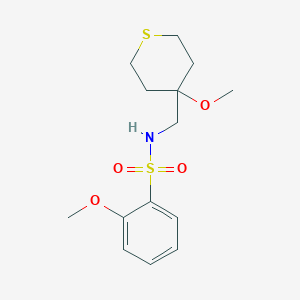 2-methoxy-N-((4-methoxytetrahydro-2H-thiopyran-4-yl)methyl)benzenesulfonamide