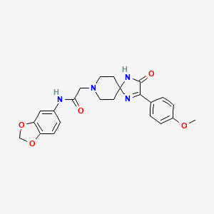 N-(benzo[d][1,3]dioxol-5-yl)-2-(2-(4-methoxyphenyl)-3-oxo-1,4,8-triazaspiro[4.5]dec-1-en-8-yl)acetamide