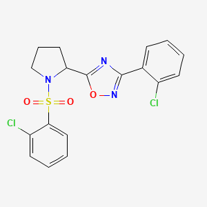 3-(2-Chlorophenyl)-5-{1-[(2-chlorophenyl)sulfonyl]-2-pyrrolidinyl}-1,2,4-oxadiazole