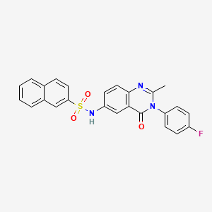 molecular formula C25H18FN3O3S B2777097 N-(3-(4-氟苯基)-2-甲基-4-氧代-3,4-二氢喹唑啉-6-基)萘-2-磺酰胺 CAS No. 1105239-04-0