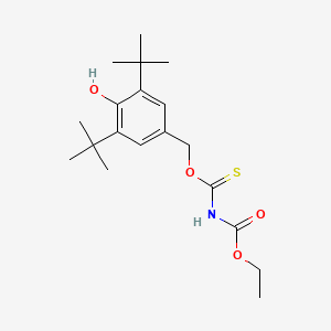 molecular formula C19H29NO4S B2777103 ethyl N-[(3,5-ditert-butyl-4-hydroxyphenyl)methoxycarbothioyl]carbamate CAS No. 300680-09-5