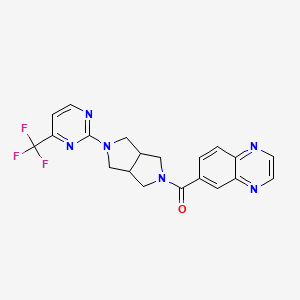 molecular formula C20H17F3N6O B2777106 6-{5-[4-(Trifluoromethyl)pyrimidin-2-yl]-octahydropyrrolo[3,4-c]pyrrole-2-carbonyl}quinoxaline CAS No. 2415522-75-5