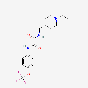 molecular formula C18H24F3N3O3 B2777111 N1-((1-isopropylpiperidin-4-yl)methyl)-N2-(4-(trifluoromethoxy)phenyl)oxalamide CAS No. 946291-26-5