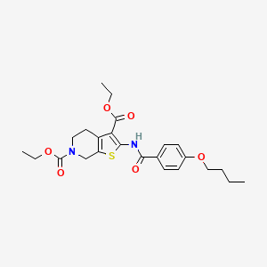 molecular formula C24H30N2O6S B2777115 二乙基-2-(4-丁氧基苯甲酰胺基)-4,5-二氢噻吩并[2,3-c]吡啶-3,6(7H)-二羧酸二乙酯 CAS No. 921166-41-8