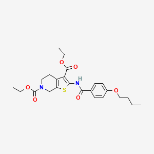 molecular formula C24H30N2O6S B2777115 3,6-diethyl 2-(4-butoxybenzamido)-4H,5H,6H,7H-thieno[2,3-c]pyridine-3,6-dicarboxylate CAS No. 921166-41-8