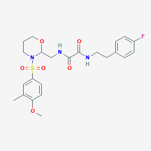 B2777130 N1-(4-fluorophenethyl)-N2-((3-((4-methoxy-3-methylphenyl)sulfonyl)-1,3-oxazinan-2-yl)methyl)oxalamide CAS No. 872986-52-2