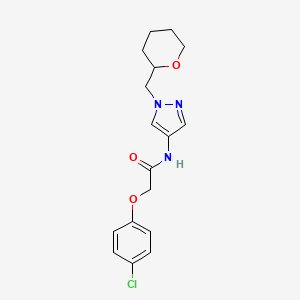 molecular formula C17H20ClN3O3 B2777139 2-(4-chlorophenoxy)-N-(1-((tetrahydro-2H-pyran-2-yl)methyl)-1H-pyrazol-4-yl)acetamide CAS No. 2034611-56-6