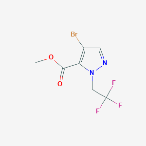 molecular formula C7H6BrF3N2O2 B2777141 methyl 4-bromo-1-(2,2,2-trifluoroethyl)-1H-pyrazole-5-carboxylate CAS No. 1856024-42-4